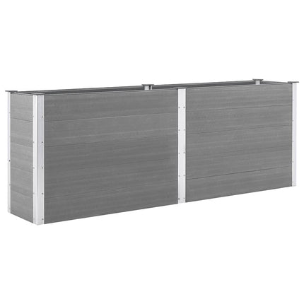 hævet plantekasse 250x50x91 cm WPC grå
