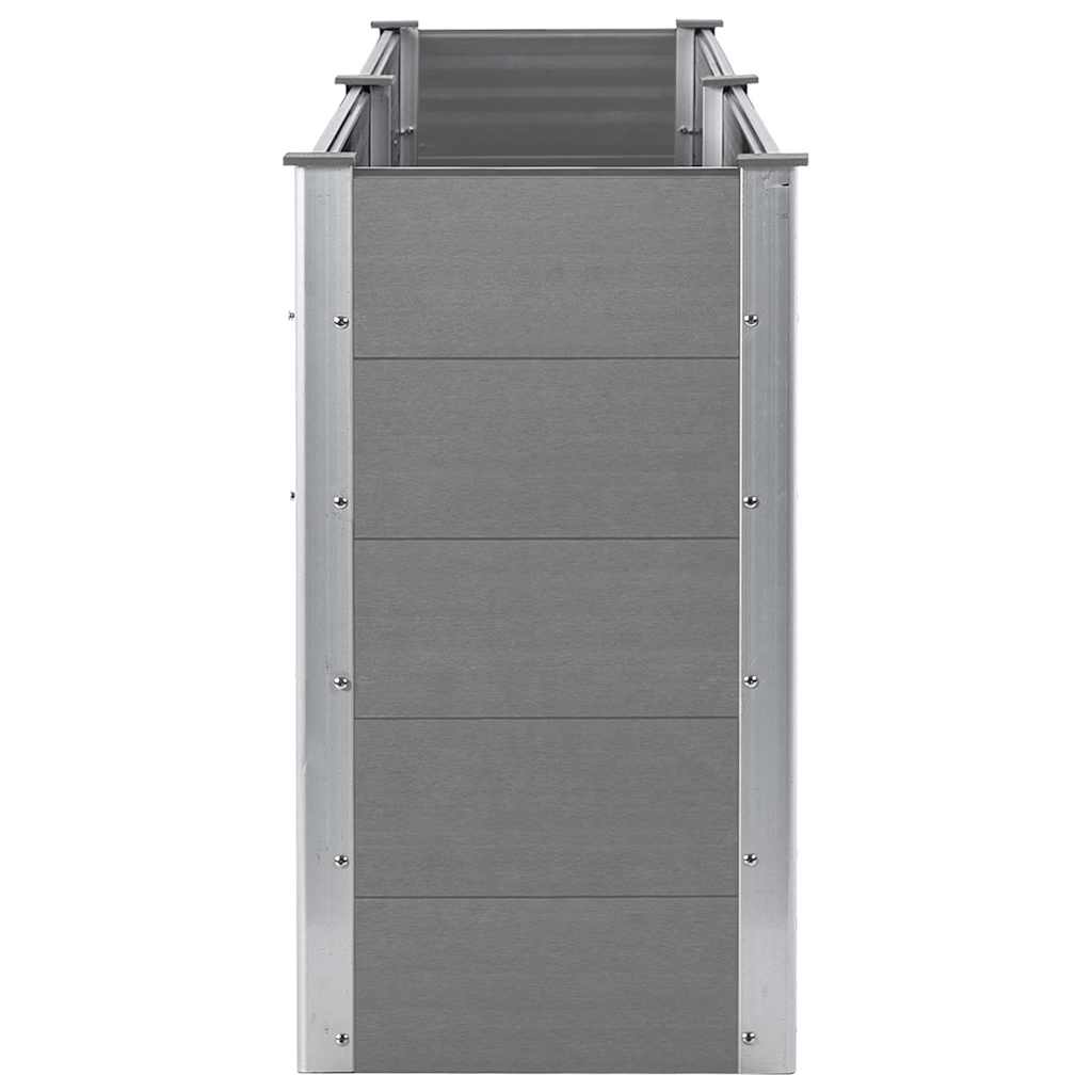 hævet plantekasse 250x50x91 cm WPC grå