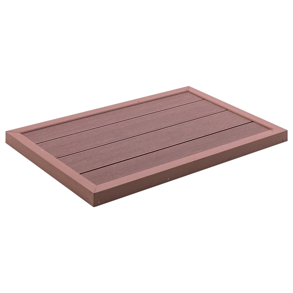 gulvelement til soldrevet bruser 101 x 63 x 5,5 cm WPC brun