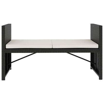 haveloungesæt 5 dele med hynder polyrattan sort