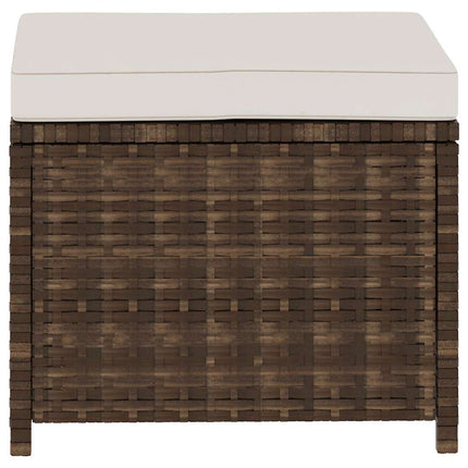 haveloungesæt 5 dele med hynder polyrattan brun
