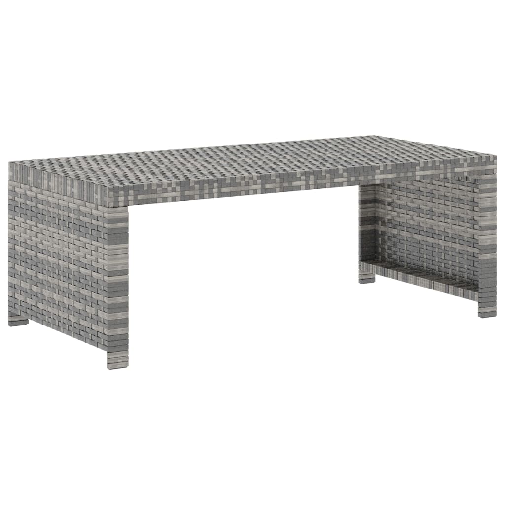 haveloungesæt 5 dele med hynder polyrattan grå
