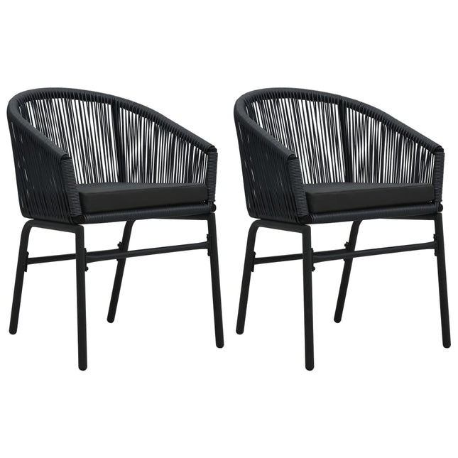 havestole 2 stk. PVC rattan sort