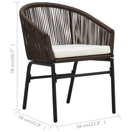 havestole 2 stk. PVC rattan brun