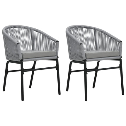 havestole 2 stk. PVC rattan antracitgrå