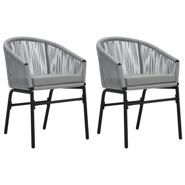 havestole 2 stk. PVC rattan antracitgrå