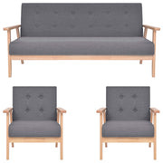 sofasæt i 3 dele stof mørkegrå