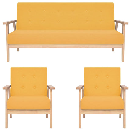 sofasæt i 3 dele stof gul
