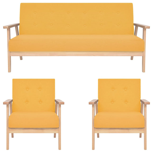 sofasæt i 3 dele stof gul
