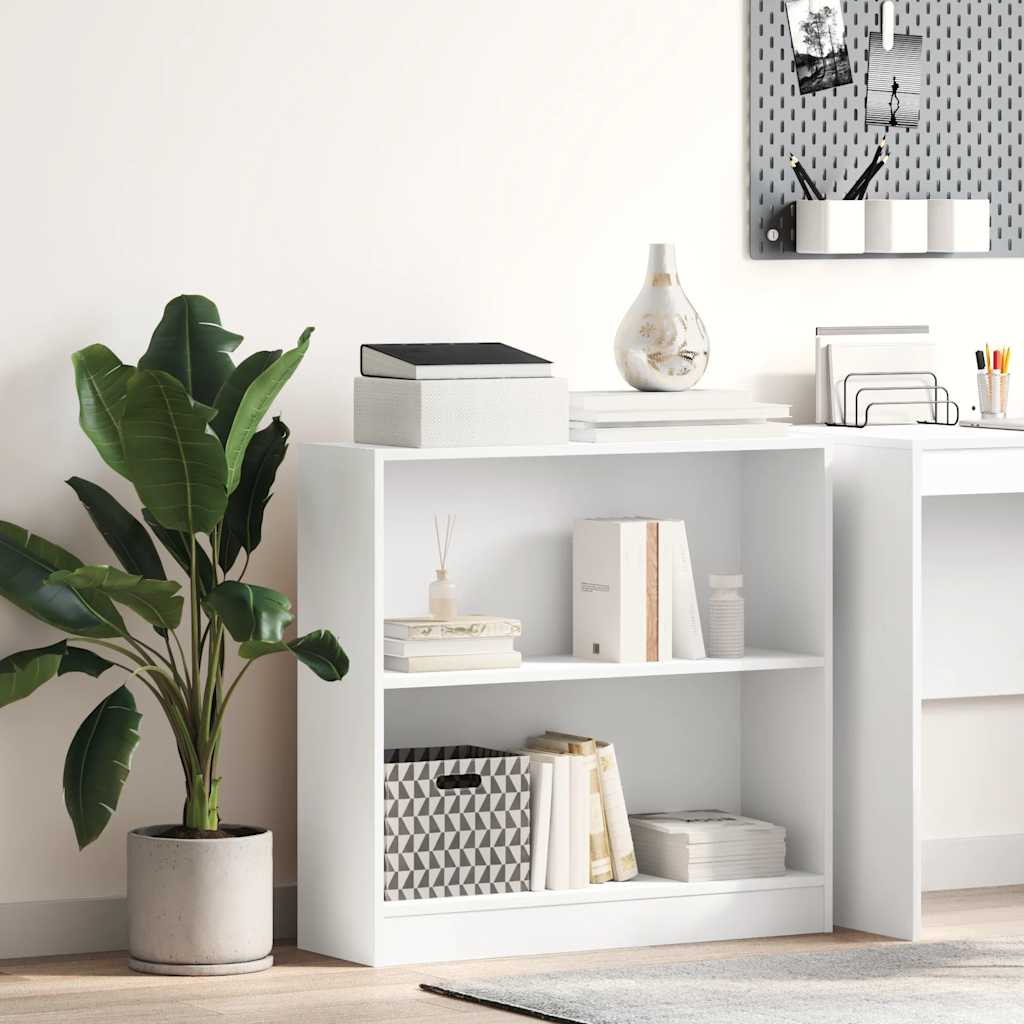 bogreol 80x24x75 cm konstrueret træ hvid billede