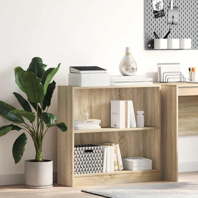 bogreol 80x24x75 cm spånplade sonoma-eg