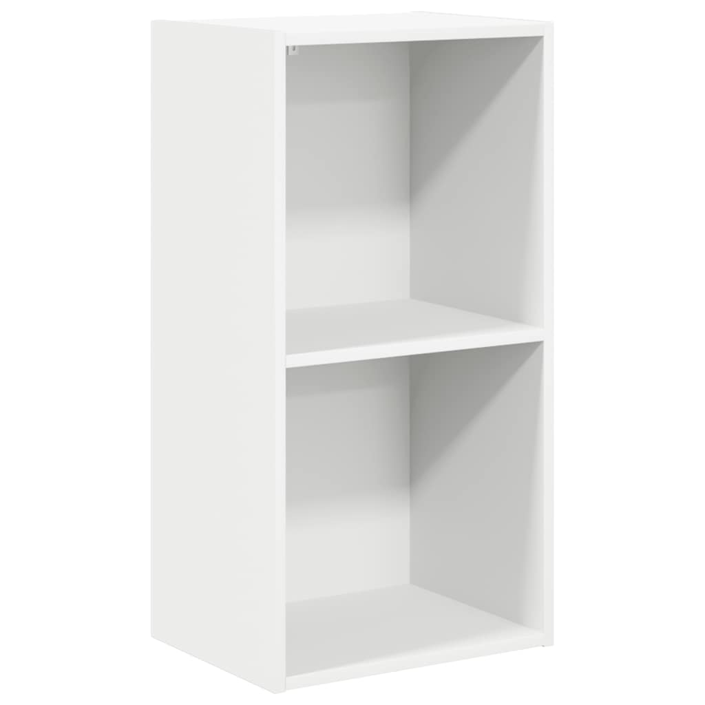 bogreol med 2 hylder 40x30x76,5 cm konstrueret træ hvid billede
