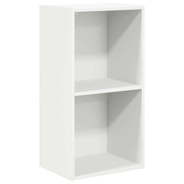 bogreol med 2 hylder 40x30x76,5 cm konstrueret træ hvid