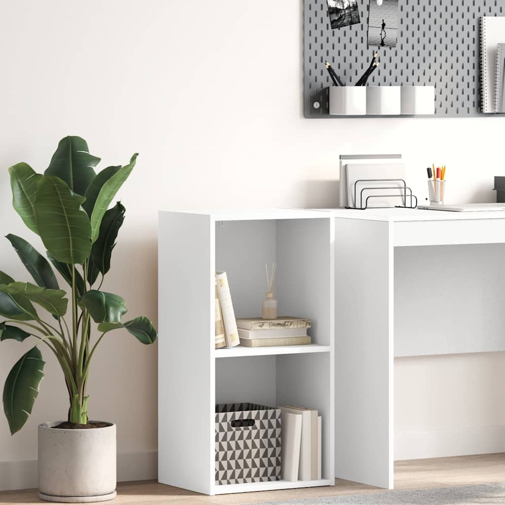 vidaXL bogreol med 2 hylder 40x30x76,5 cm konstrueret træ hvid