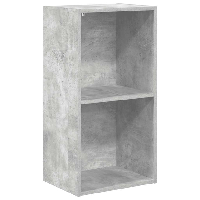 bogreol med 2 hylder 40x30x76,5 cm konstrueret træ betongrå
