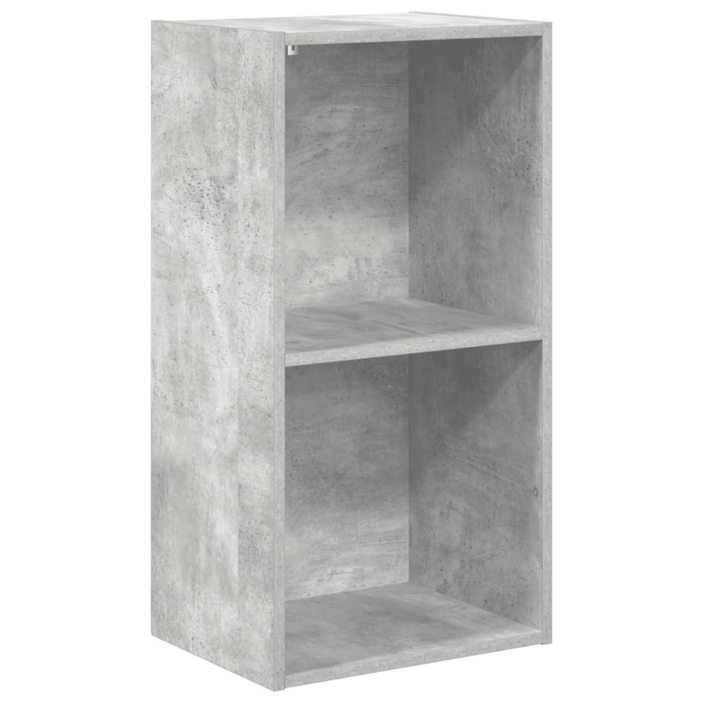 bogreol med 2 hylder 40x30x76,5 cm konstrueret træ betongrå billede