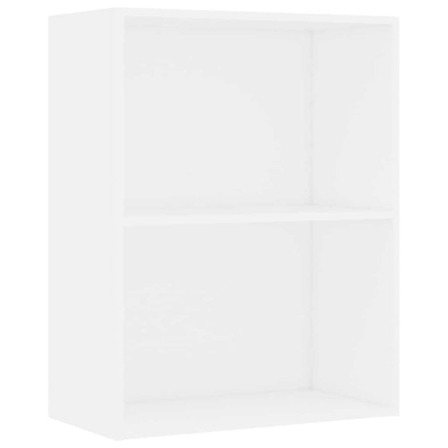 bogreol med 2 hylder 60x30x76,5 cm konstrueret træ hvid