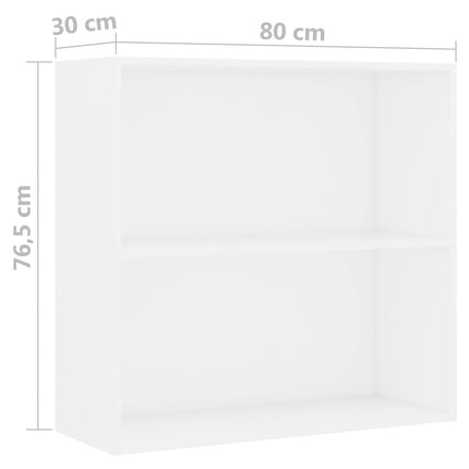 bogreol 80x30x76,5 cm konstrueret træ hvid