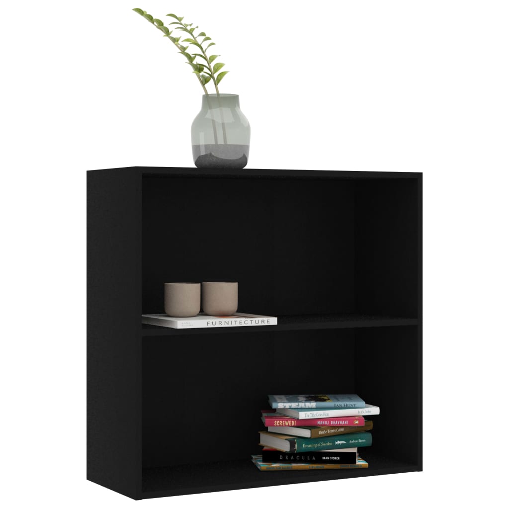 bogreol 80x30x76,5 cm konstrueret træ sort