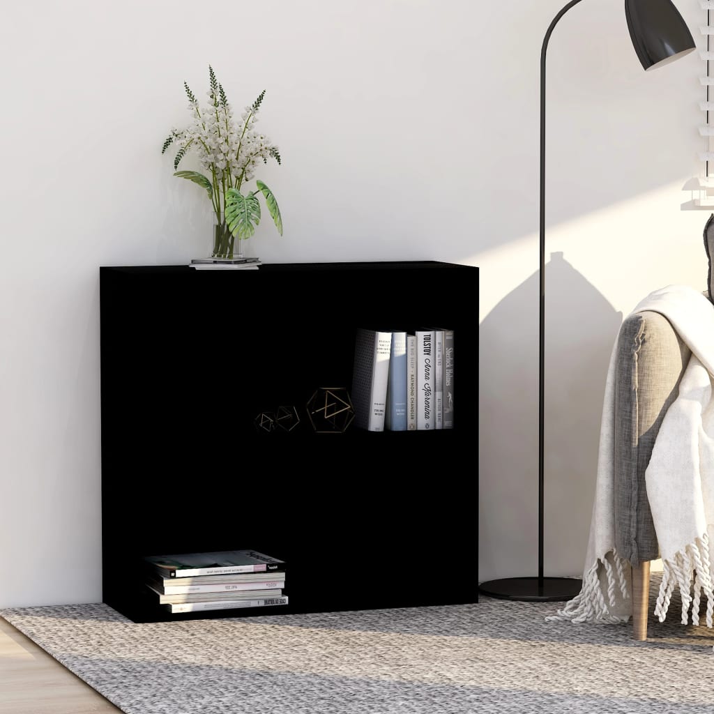 bogreol 80x30x76,5 cm konstrueret træ sort billede