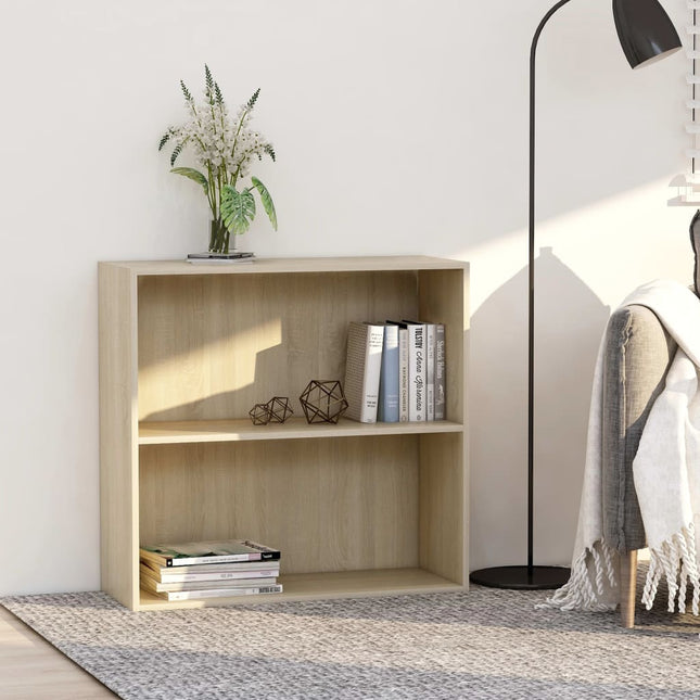 bogreol 80x30x76,5 cm konstrueret træ sonoma-eg