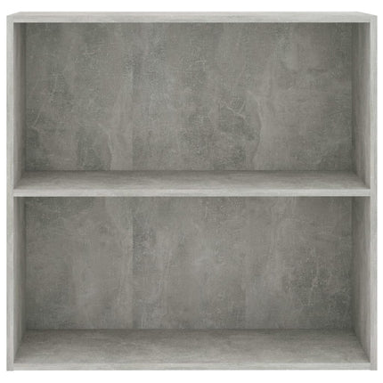bogreol med 2 hylder 80x30x76,5 cm konstrueret træ betongrå