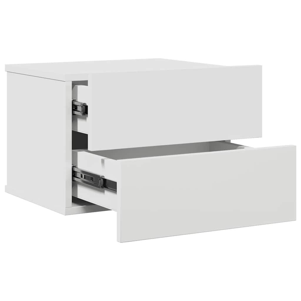 sengebord 40x30x30 cm konstrueret træ hvid