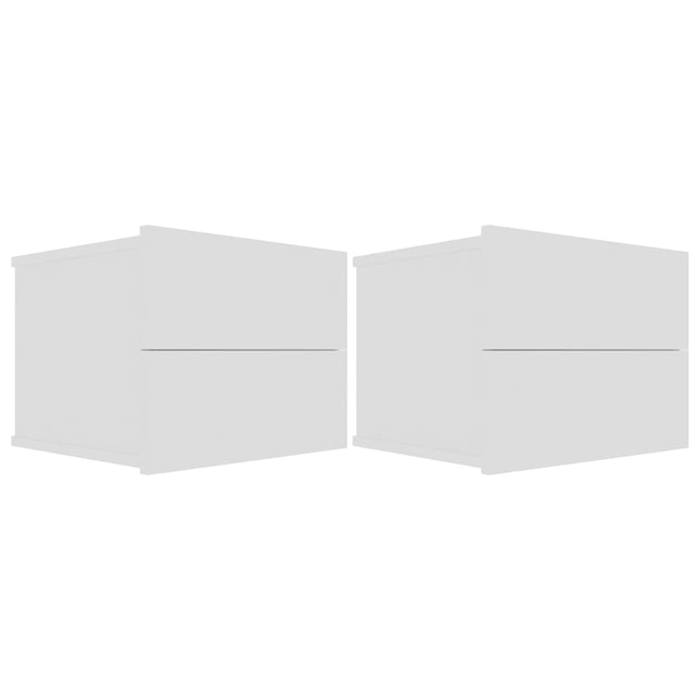 sengeborde 2 stk. 40x30x30 cm konstrueret træ hvid