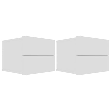 sengeborde 2 stk. 40x30x30 cm konstrueret træ hvid