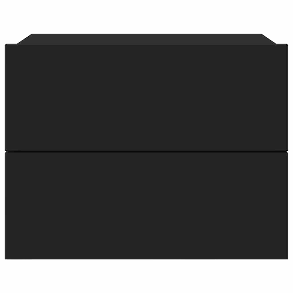 sengeborde 2 stk. 40x30x30 cm konstrueret træ Sort