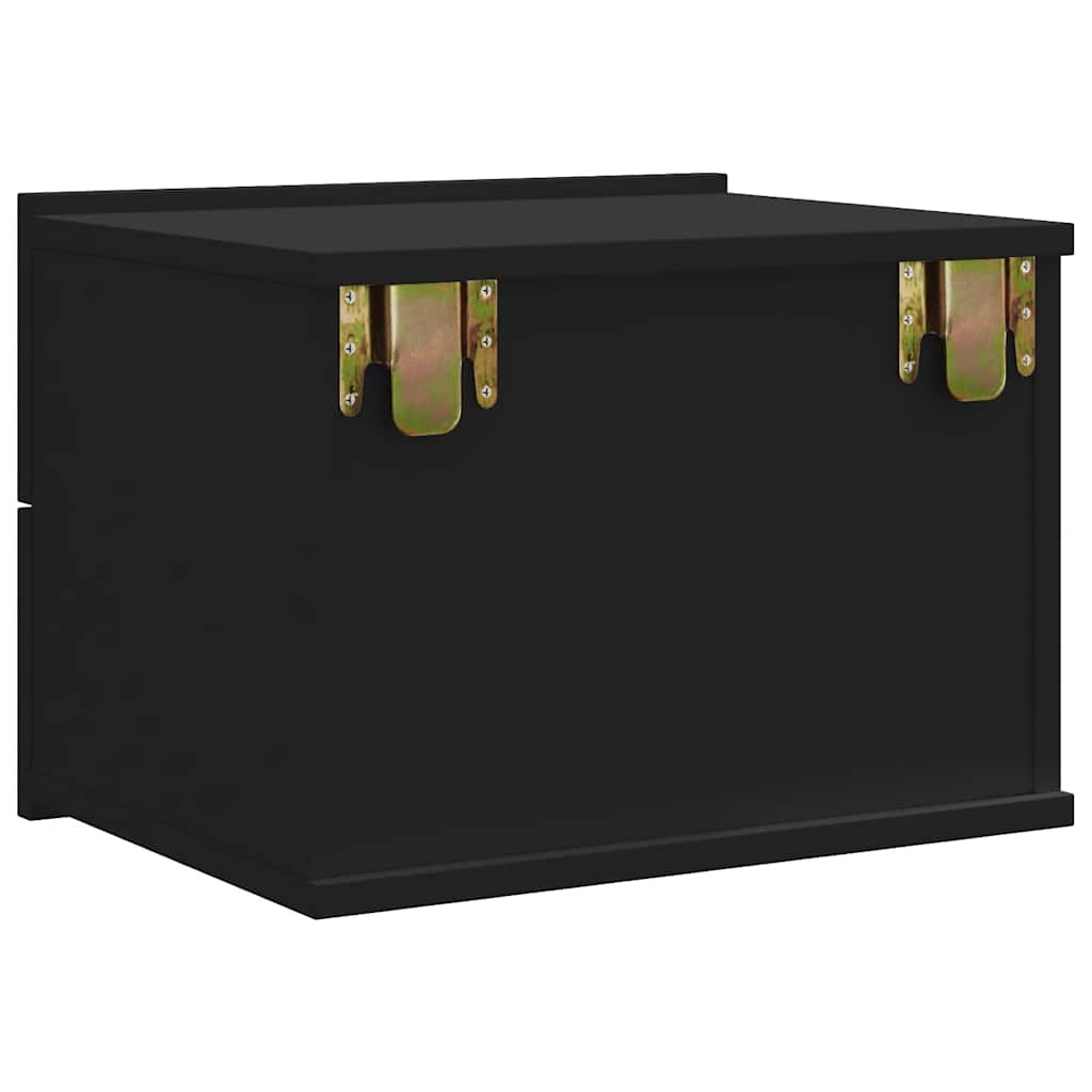 sengeborde 2 stk. 40x30x30 cm konstrueret træ Sort