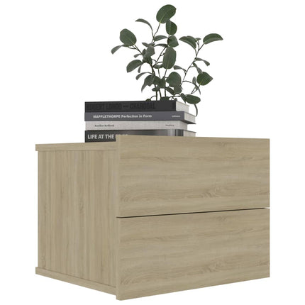 sengeborde 2 stk. 40x30x30 cm konstrueret træ sonoma-eg