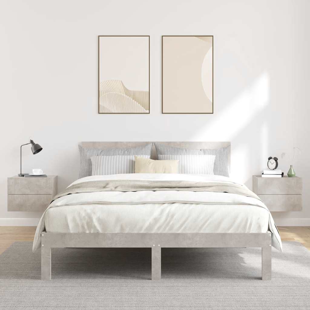 sengeborde 2 stk. 40x30x30 cm konstrueret træ betongrå