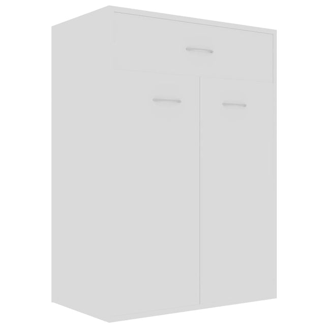 skoskab 60x35,5x84 cm konstrueret træ hvid