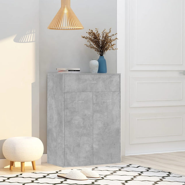 skoskab 60x35x84 cm konstrueret træ betongrå