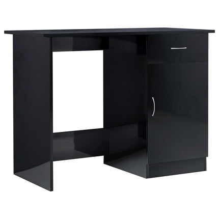 skrivebord 100x50x76 cm konstrueret træ sort højglans