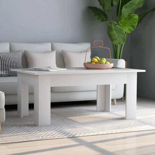 sofabord 100x60x42 cm konstrueret træ hvid
