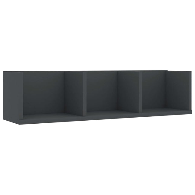 cd-reol 75x18x18 cm konstrueret træ grå