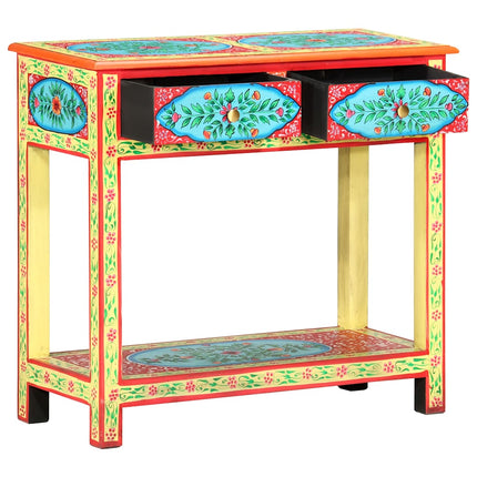 håndmalet konsolbord 80x35x75 cm massivt mangotræ