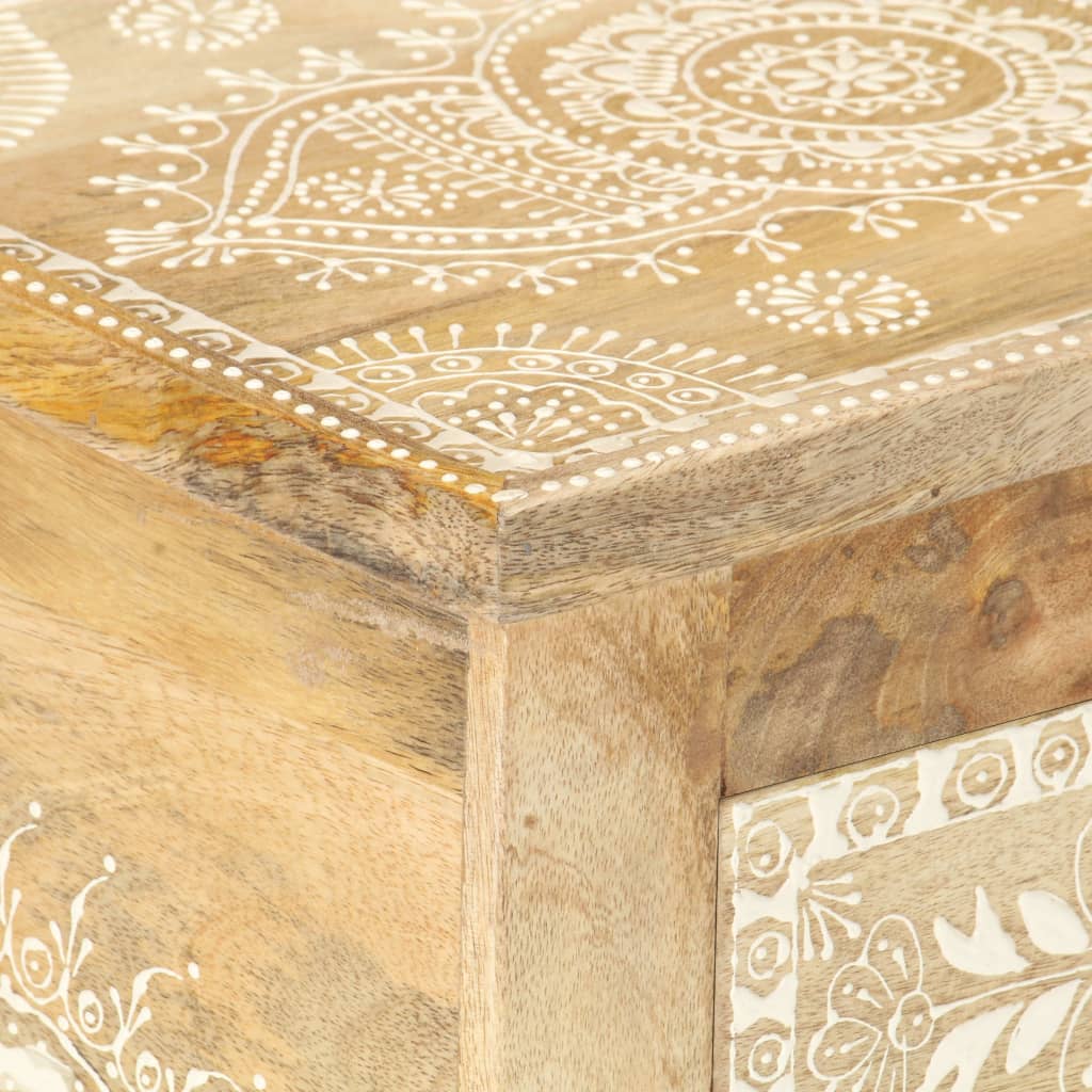 håndmalet sengeskab 40x30x60 cm massivt mangotræ