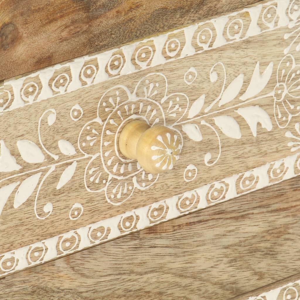 håndmalet sengeskab 40x30x60 cm massivt mangotræ