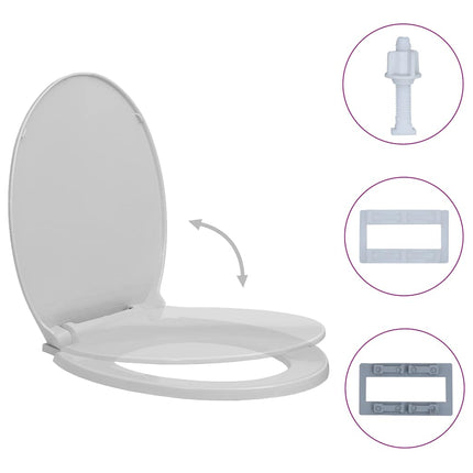 toiletsæde med soft-close oval lysegrå