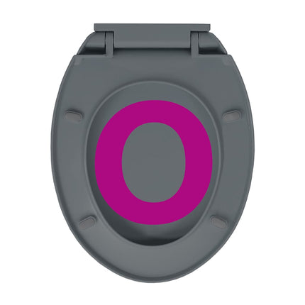 toiletsæde med soft close oval grå