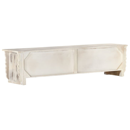 tv-skab 140x30x35 cm massivt mangotræ hvid