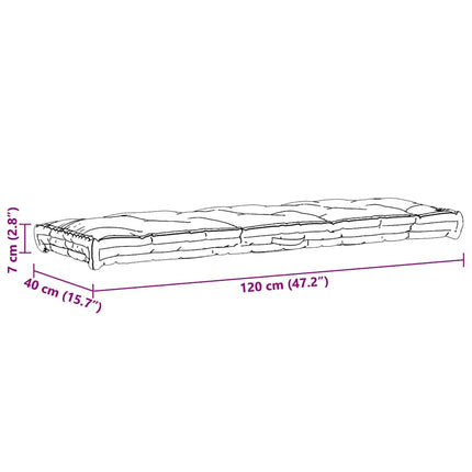 hynde til pallesofa 120x40x7 cm sort