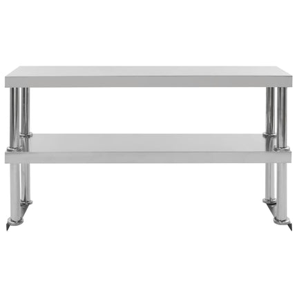 tophylde i 2 niveauer til arbejdsbord 120x30x65 cm rustfrit stål