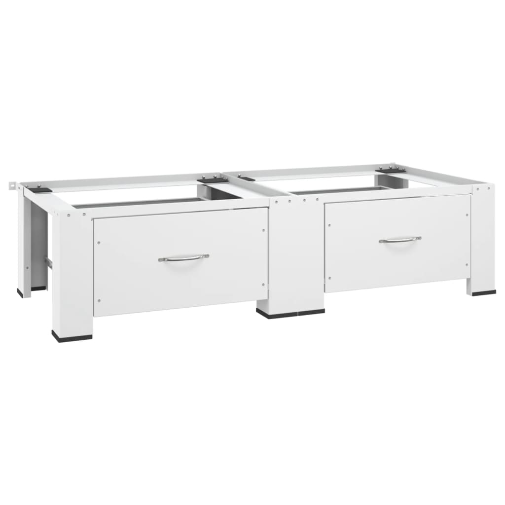 dobbelt sokkel m. skuffer til vaskemaskine og tørretumbler hvid billede