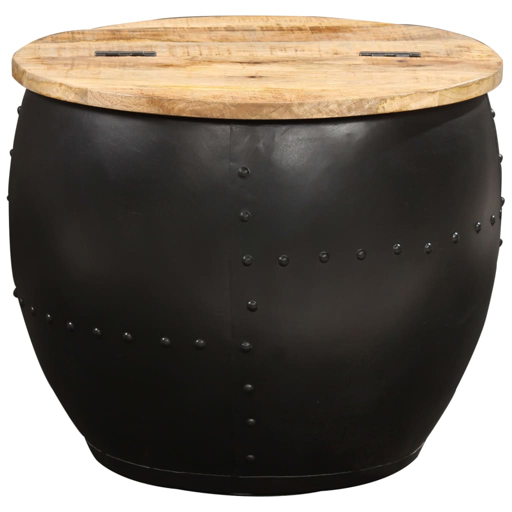 sofabord 53x43 cm rundt massivt mangotræ