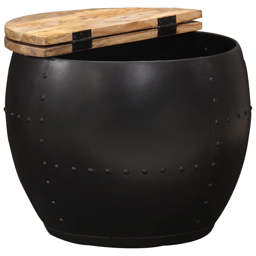 sofabord 53x43 cm rundt massivt mangotræ