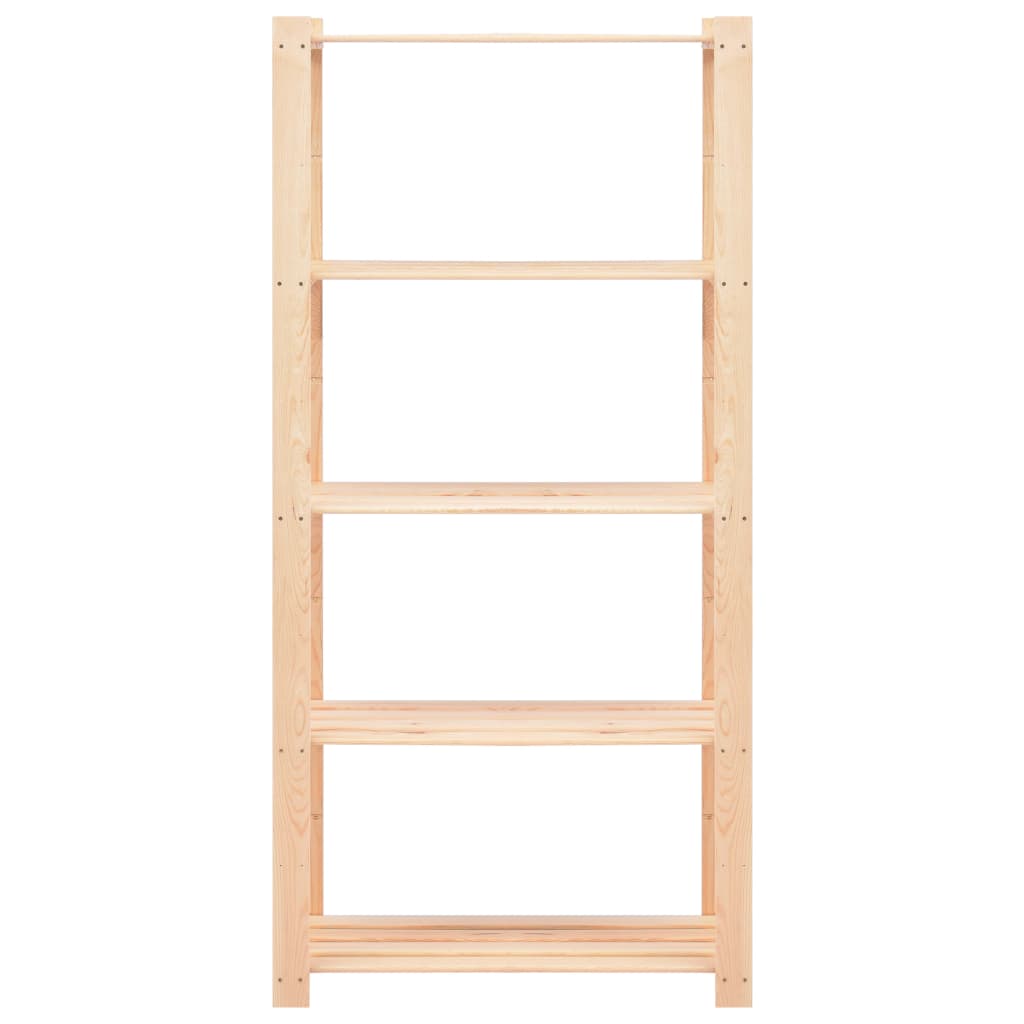 reoler 2 stk. 5 hylder 80x38x170 cm massivt fyrretræ 250 kg